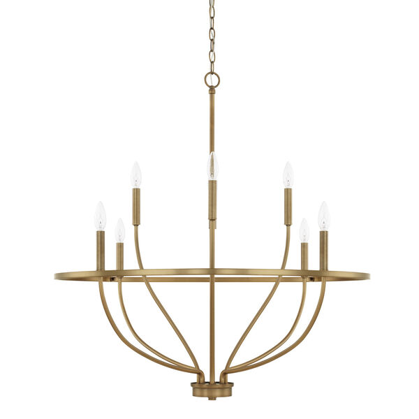 Capital Lighting Fixture Company HomePlace Greyson Aged Brass 34-Inch Eight- Light Chandelier 428581AD | Bellacor