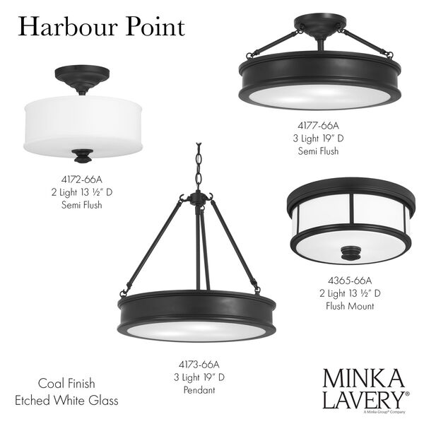 Minka-Lavery Harbour Point Coal Two-Light Semi-Flush Mount 4172-66A |  Bellacor