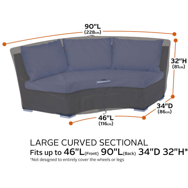 Willow Maple Dark Taupe Patio Curved Modular Sectional Sofa Cover | Bellacor