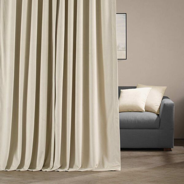 Half Price Drapes Signature Ivory Double Wide Velvet Blackout Pole Pocket  Single Panel Curtain 100 x 120 VPCH-VET1217-120 | Bellacor