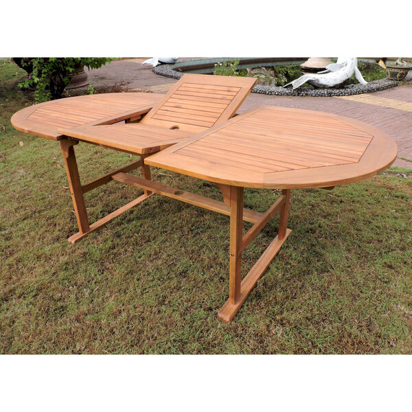 International Caravan Royal Fiji Dark Honey Stain Acacia Oval Extendable  Dining Table with Folding Out Leaf TT-OV-18-STN | Bellacor