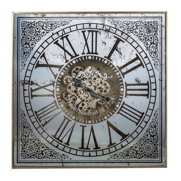A & B Home Arria Randall Antique Silver Square Wall Clock 38536 | Bellacor