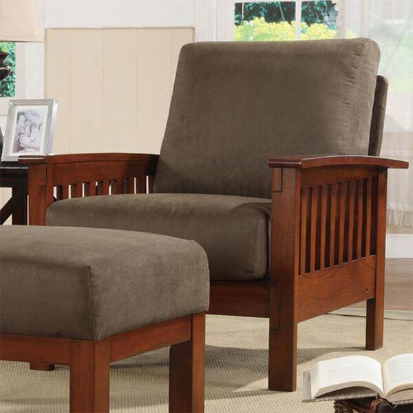 HomeHills Mission Chair With Olive Microfiber | Bellacor