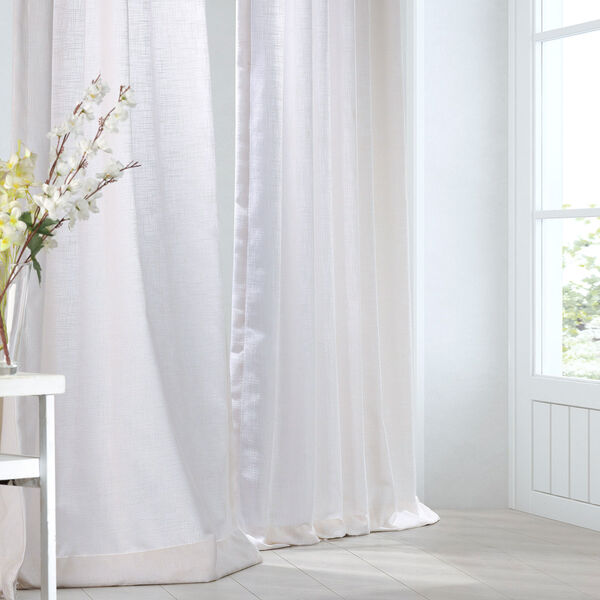 Half Price Drapes Rice White Heavy Faux Linen Single Panel Curtain 50 x 120  FHLCH-VET13191-120 | Bellacor