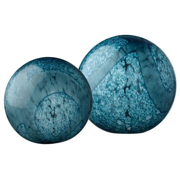 Jamie Young Company Cosmos Indigo Swirl Ball, Set Of 2 7COSM-BAIN | Bellacor