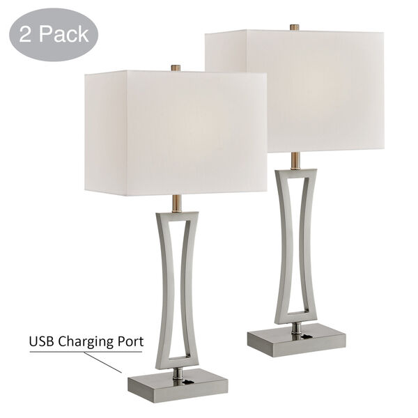 Lite Source Orleano Brushed Nickel Two-Light Table Lamp, Set of Two  LS-23679/2PK | Bellacor
