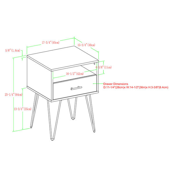 Walker Edison Furniture Co. Croft Slate Gray Single Drawer Hairpin Leg Side  Table, Set of Two AF18CRFSTSG-2PK | Bellacor