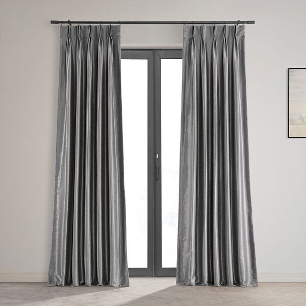 Half Price Drapes Gray Blackout Vintage Textured Faux Dupioni Silk Single  Curtain Panel 25 x 96 PDCH-KBS7BO-96-FP | Bellacor