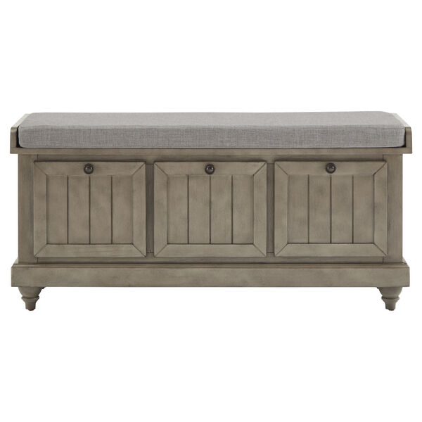 HomeHills Potter Gray Storage Bench with Linen Seat Cushion 22967GA-13GL |  Bellacor