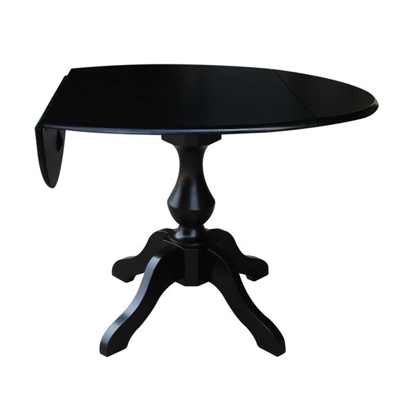 International Concepts Black 30-Inch High Round Pedestal Dual Drop Leaf  Dining Table K46-42DPT-11B | Bellacor