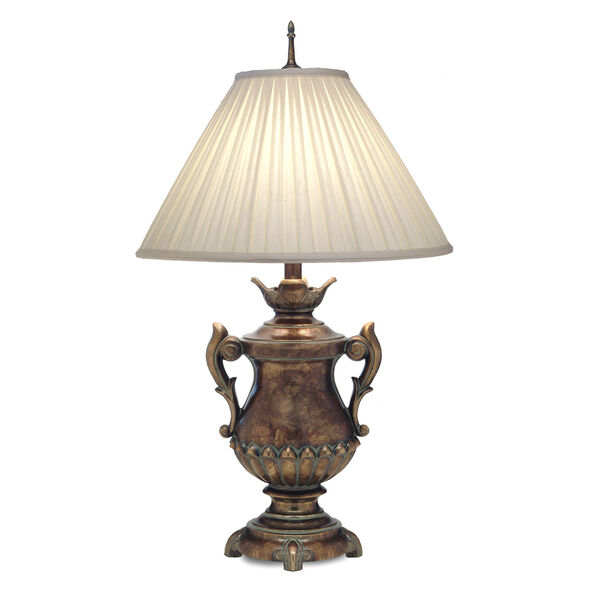 Stiffel Amber Tortoise Shell One-Light Table Lamp with Honey Beige  Windchime Box Pleat Shade TL-N8414-N8415-ATS | Bellacor