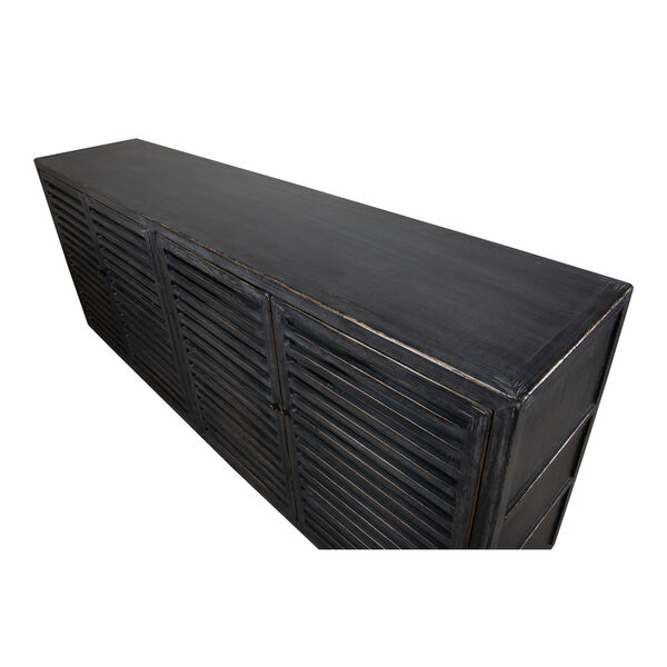 Sarreid Black St Lucia Sideboard with Solid Sides 52647 | Bellacor