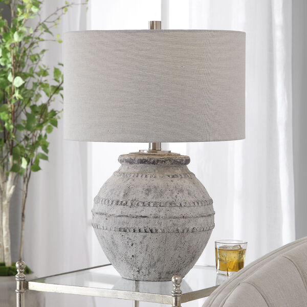Uttermost Montsant Ivory and Brushed Nickel Table Lamp 28212-1 | Bellacor