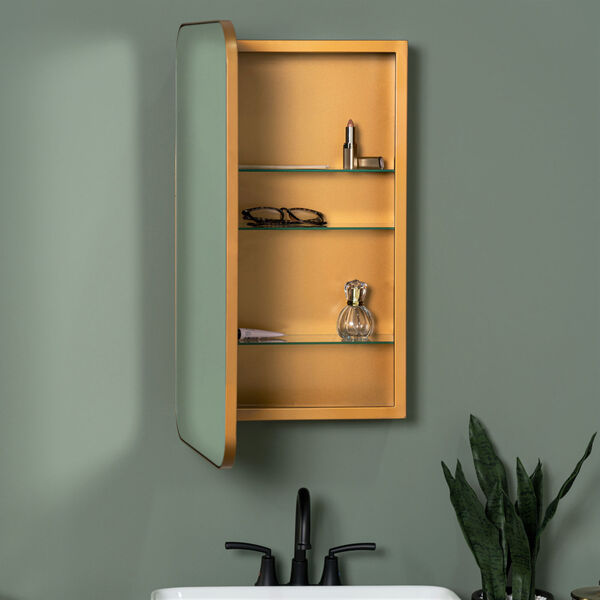 Cooper Classics Hadley Gold Surface Medicine Cabinet with Adjustable  Shelves 41901 | Bellacor