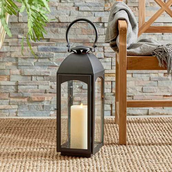 Napa Home & Garden Antoinne Black Large Outdoor Lantern N3MJ14BK | Bellacor