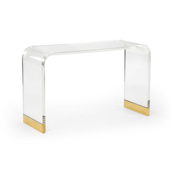 Chelsea House Antique Brass Acrylic Waterfall Console Table 384401 |  Bellacor