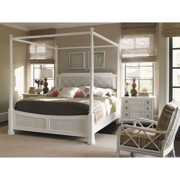 Tommy Bahama Home Ivory Key White Southampton Poster King Bed 01-0543-174C  | Bellacor