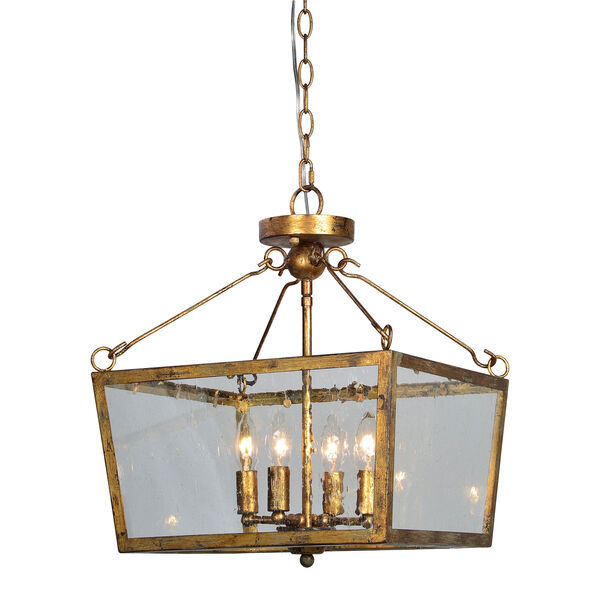 Forty West Gaby Old World Gold Four-Light Chandelier 72556 | Bellacor