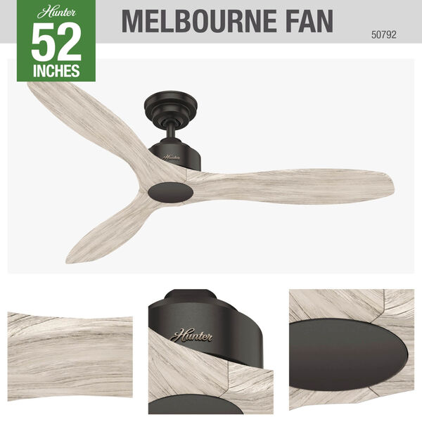 Hunter Fans Melbourne Noble Bronze 52-Inch Ceiling Fan 50792 | Bellacor