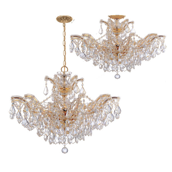 Crystorama Lighting Group Maria Theresa Polished Gold Six-Light Convertible  Chandelier with Swarovski Spectra Crystals 4439-GD-CL-SAQ | Bellacor