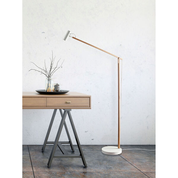 ADS360 Crane Natural Wood and White LED Floor Lamp AD9101-12 Bellacor