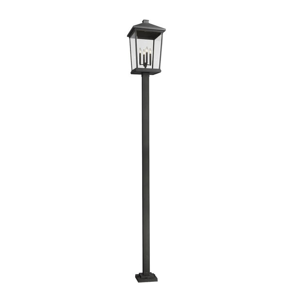 Z-Lite Beacon Black 10-Ft. Three-Light Outdoor Post Mount 568PHXXLS-536P-BK  | Bellacor