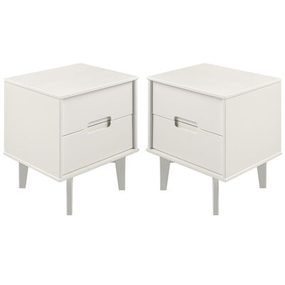 Walker Edison Furniture Co. Clyde White Oak Two Drawer Nightstand, Set of  Two BR2DCLNSWO-2PK | Bellacor