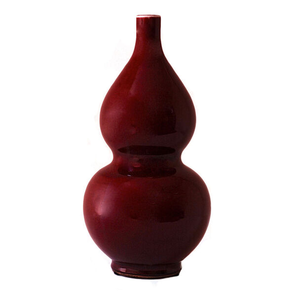 Dessau Home Red Oxblood Double Bump Vase D0242 | Bellacor