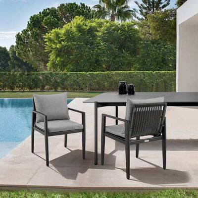 Patio Dining Chair in Stock - Alfresco Home Elle Belt Dining Arm Chair –  Jacobs Custom Living