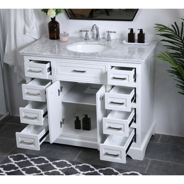 Elegant Lighting Americana White 42-Inch Vanity Sink Set VF15042WH |  Bellacor