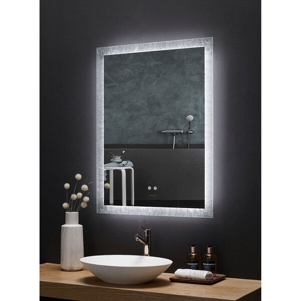 Ancerre Designs Frysta White 24 x 40 Inch LED Frameless Rectangualar Mirror  with Dimmer and Defogger LEDM-FRYSTA-24 | Bellacor