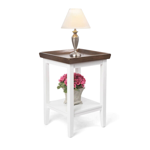 Convenience Concepts Ledgewood Driftwood White End Table 501045WDFTW  Bellacor