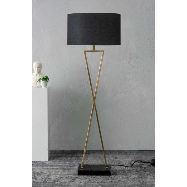 Ren-Wil Marta Antique Brushed Brass One-Light Floor Lamp LPF3111 | Bellacor