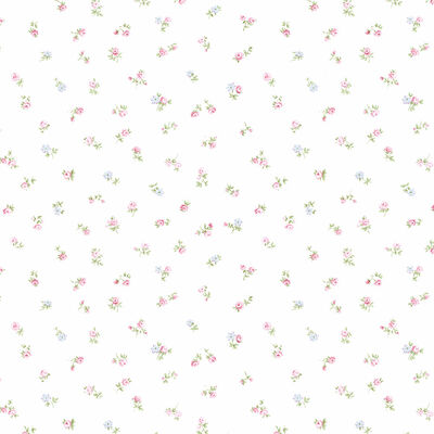 Floral Stripe Wallpaper in Soft Pink MM51501 by Wallquest