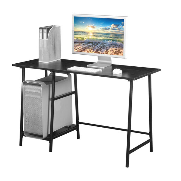 Convenience Concepts Design2Go Black Wood Metal Desk 303107BLBL | Bellacor