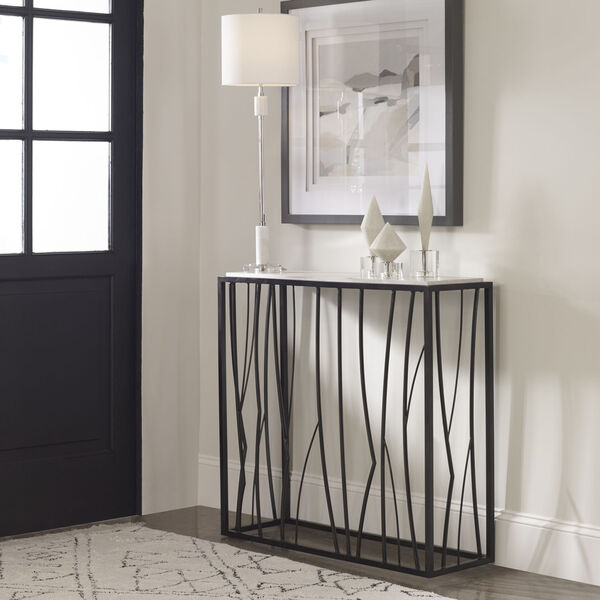 Uttermost Reed Dark Iron 36-Inch Console Table 25104 | Bellacor