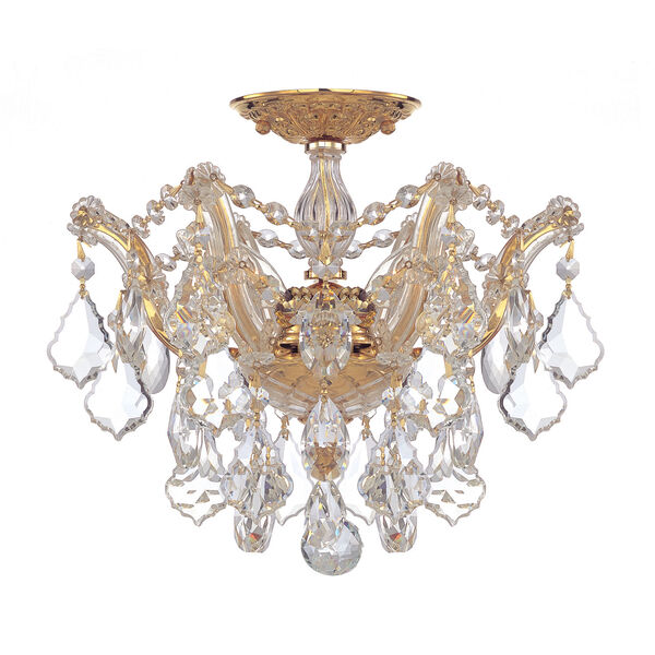 Crystorama Lighting Group Maria Theresa Polished Gold Three-Light Semi  Flush Mount with Swarovski Strass Crystals 4430-GD-CL-S | Bellacor