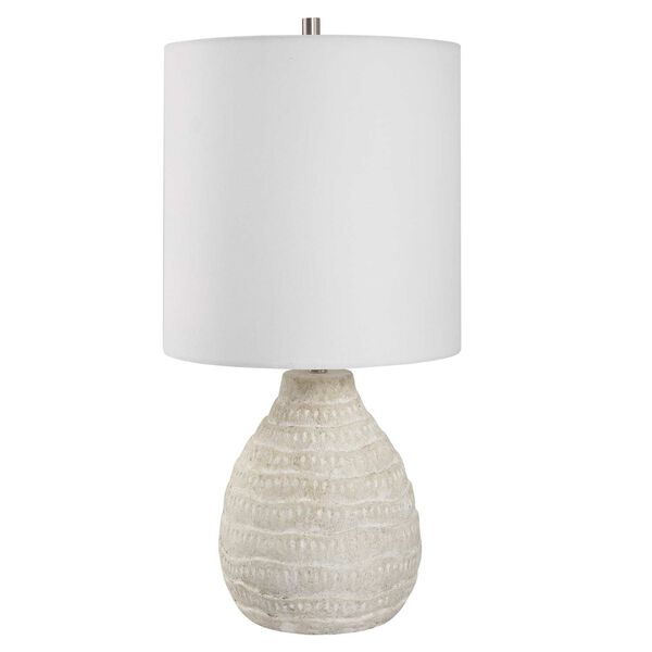 251 First Isabella Textured Base Antique White One-Light Table Lamp |  Bellacor