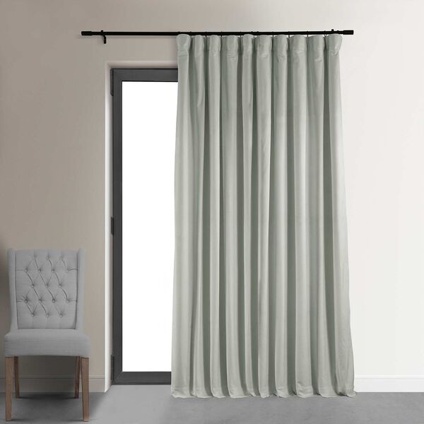 Half Price Drapes Reflection Gray Double Wide Blackout Velvet Single Curtain  Panel 100 x 108 VPCH-VET160401-108 | Bellacor