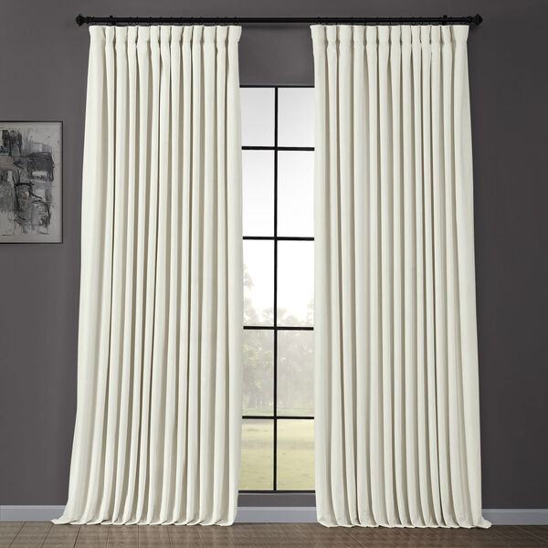 Half Price Drapes Off White Double Wide Blackout Single Curtain Panel 100 x  96 VPCH-VET1219-96 | Bellacor