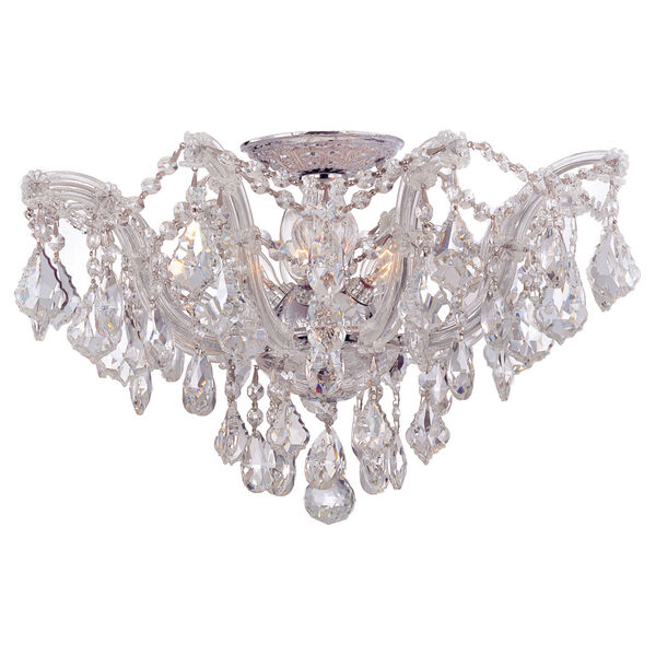 Crystorama Lighting Group Maria Theresa Polished Chrome Five-Light Semi  Flush Mount with Swarovski Strass Crystals 4437-CH-CL-S | Bellacor