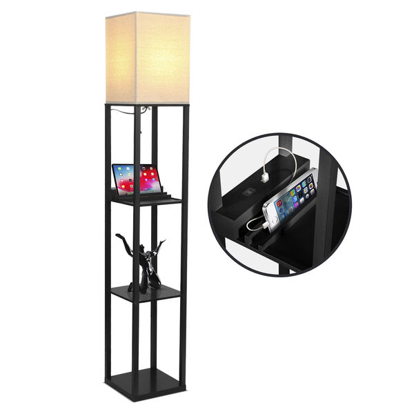 Brightech Maxwell Black LED Floor Lamp with USB Port VM-NA5S-D6QJ | Bellacor