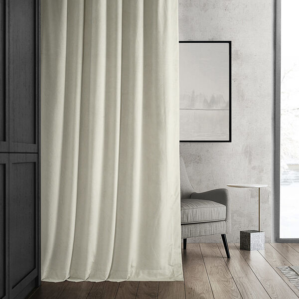 Half Price Drapes Off White Blackout Velvet 50 X 96 Curtain | Bellacor
