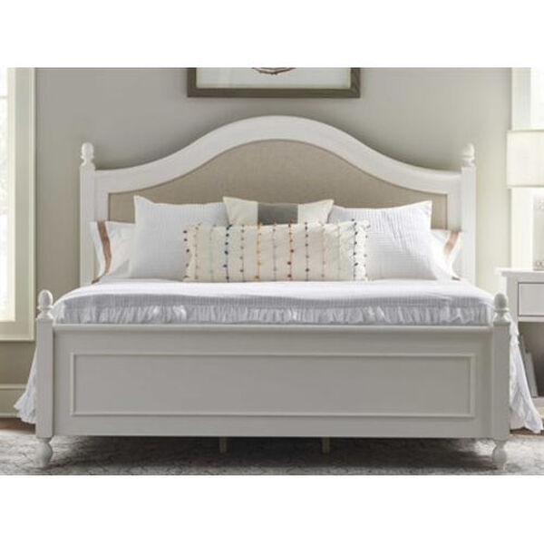 Universal Furniture White Arched Paneled Wood Framed Upholstered King Bed  U099H220B | Bellacor