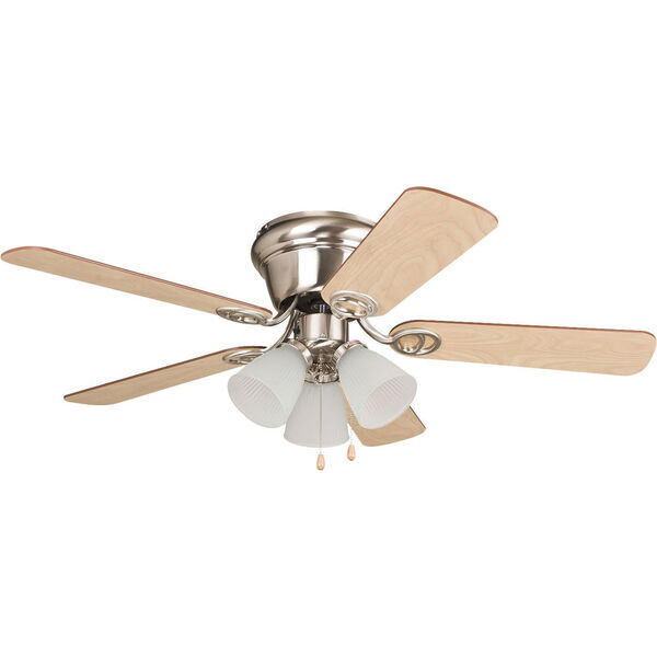 Craftmade Wyman Brushed Polished Nickel 42-Inch Three-Light Ceiling Fan  with Reversible Ash and Walnut Blades WC42BNK5C3F | Bellacor