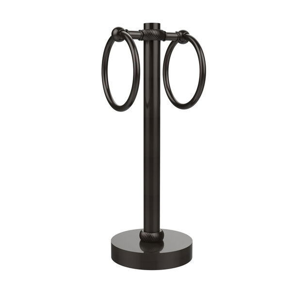 Allied Brass Vanity Top 2 Towel Ring Guest Towel Holder with Twisted  Accents, Oil Rubbed Bronze 953T-ORB | Bellacor