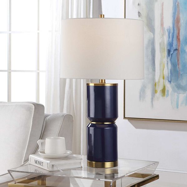 251 First Vivian Royal Blue and Gold One-Light Table Lamp | Bellacor