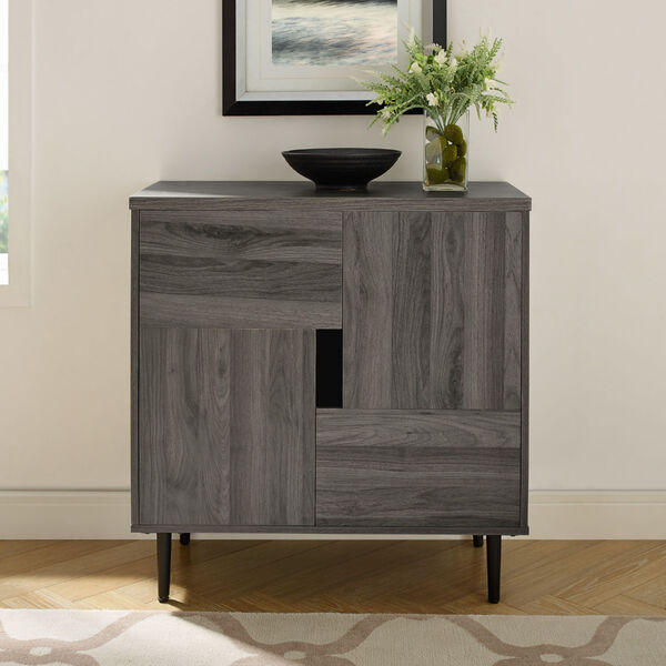 Walker Edison Furniture Co. Slate Gray and Red 30-Inch Accent Cabinet  AF30ADDSG | Bellacor