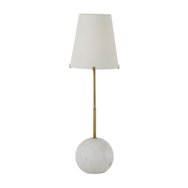 Gabby Janie Stained Gold and White Linen One-Light Table Lamp SCH-169080 |  Bellacor